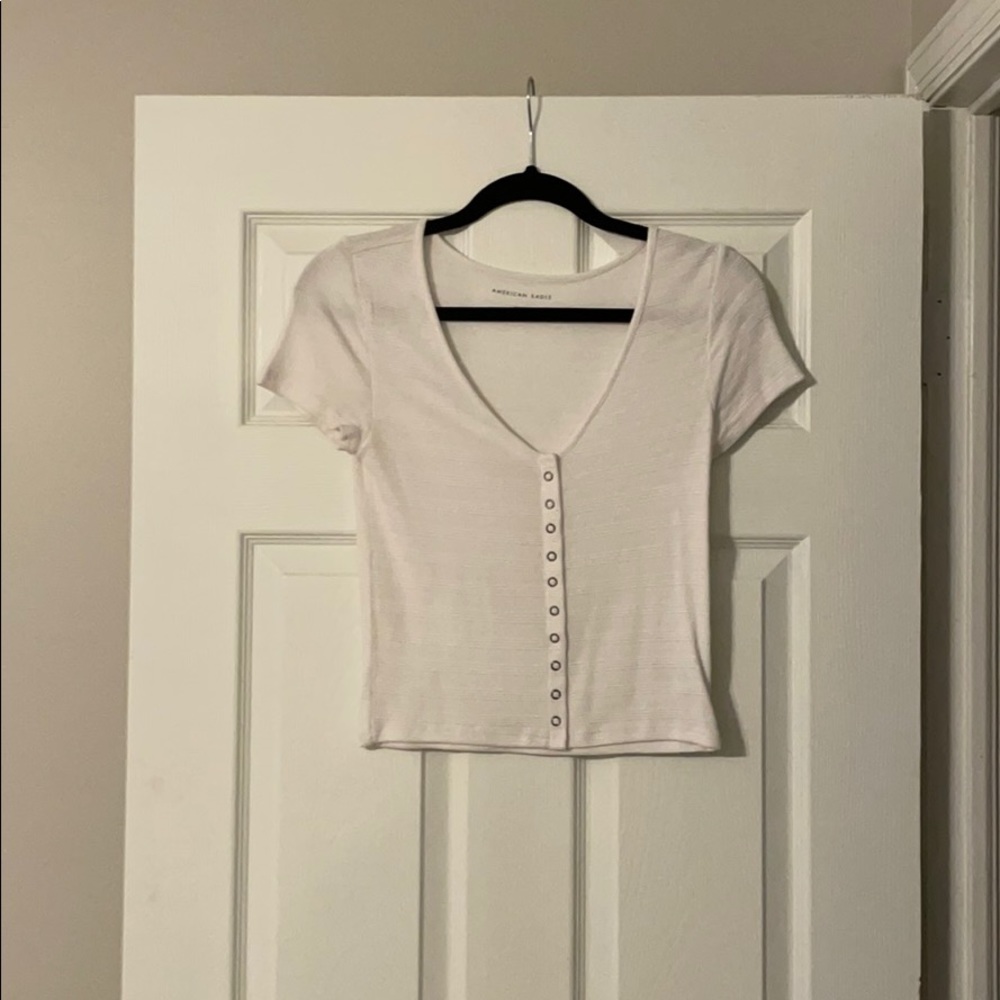 American Eagle button crop top